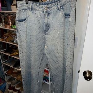 Brand New Fully Rhinestoned Akira Jeans